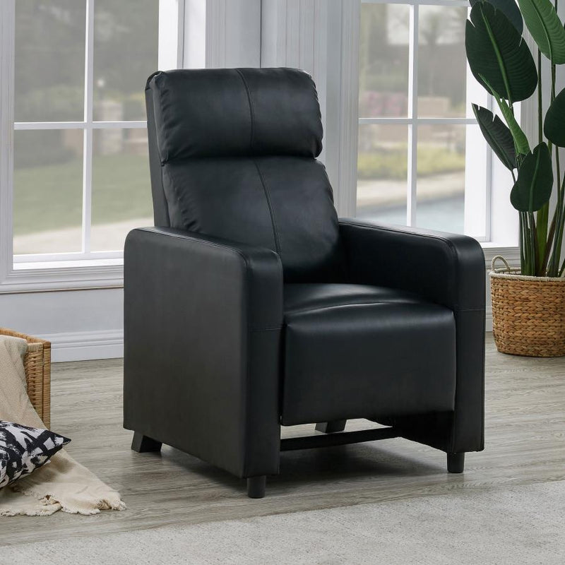 Toohey Upholstered Home Theater Push Back Recliner Black-zoom-
