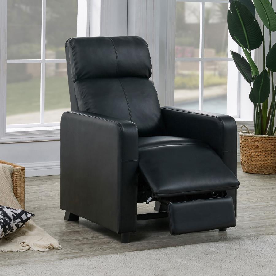 Toohey Upholstered Home Theater Push Back Recliner Black-zoom-3