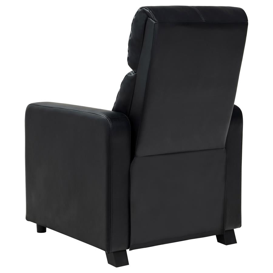 Toohey Upholstered Home Theater Push Back Recliner Black-8