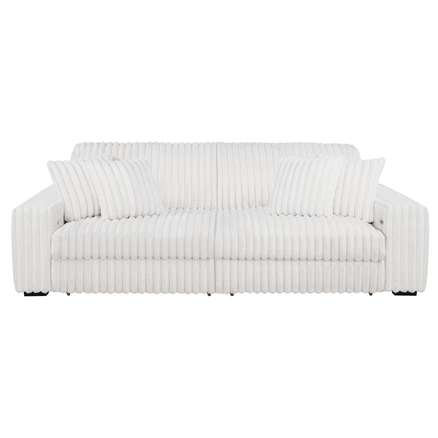 Jacana Corduroy Upholstered Dual Power Chaise Sofa Ivory-zoom-7