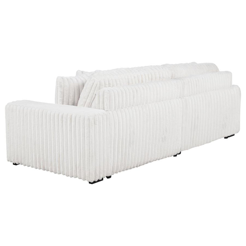 Jacana Corduroy Upholstered Dual Power Chaise Sofa Ivory-zoom-