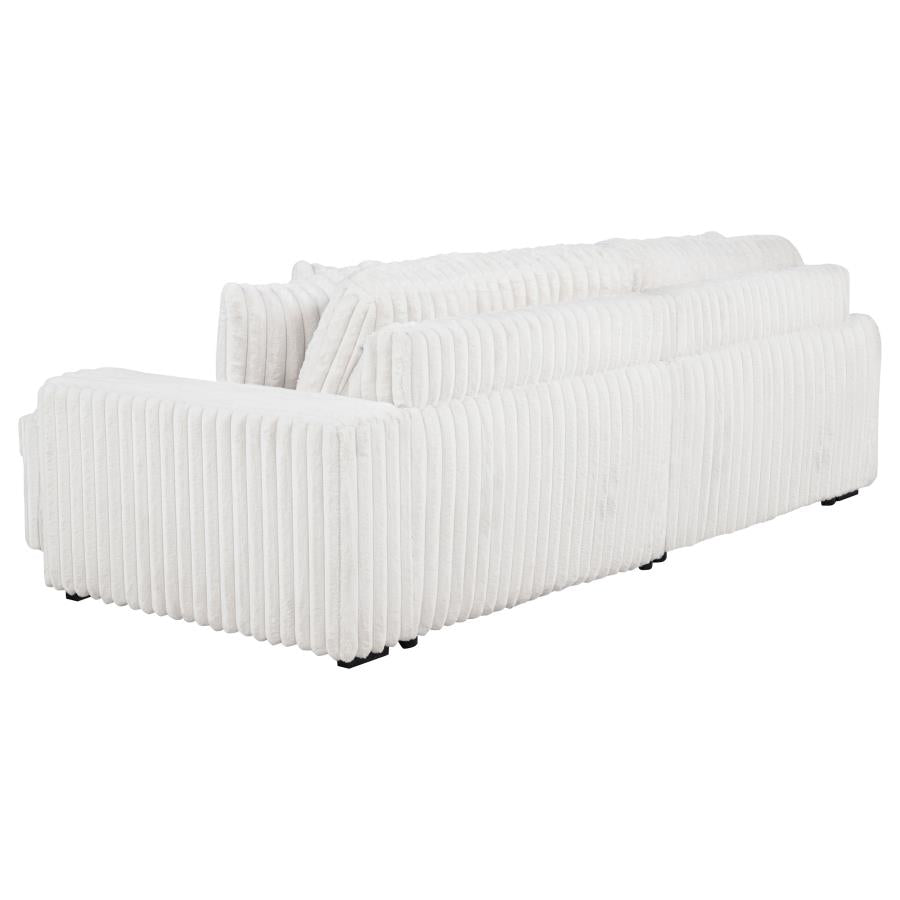Jacana Corduroy Upholstered Dual Power Chaise Sofa Ivory-10