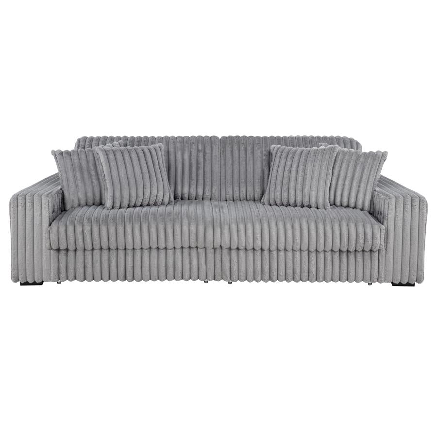 Jacana Corduroy Upholstered Dual Power Chaise Sofa Grey-zoom-7