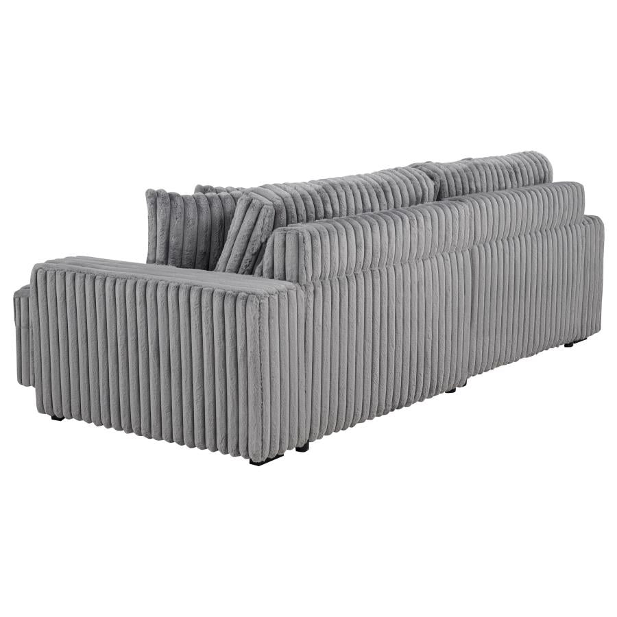 Jacana Corduroy Upholstered Dual Power Chaise Sofa Grey-zoom-10