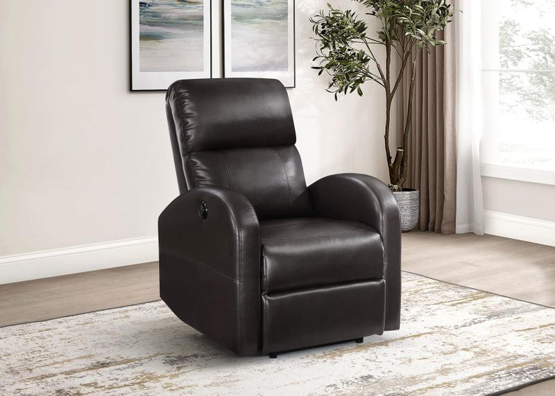 Grant Upholstered Power Recliner Chair Brown-zoom-