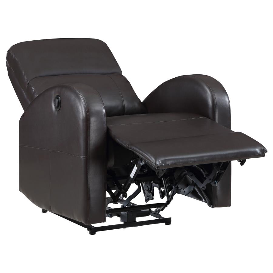 Grant Upholstered Power Recliner Chair Brown-5