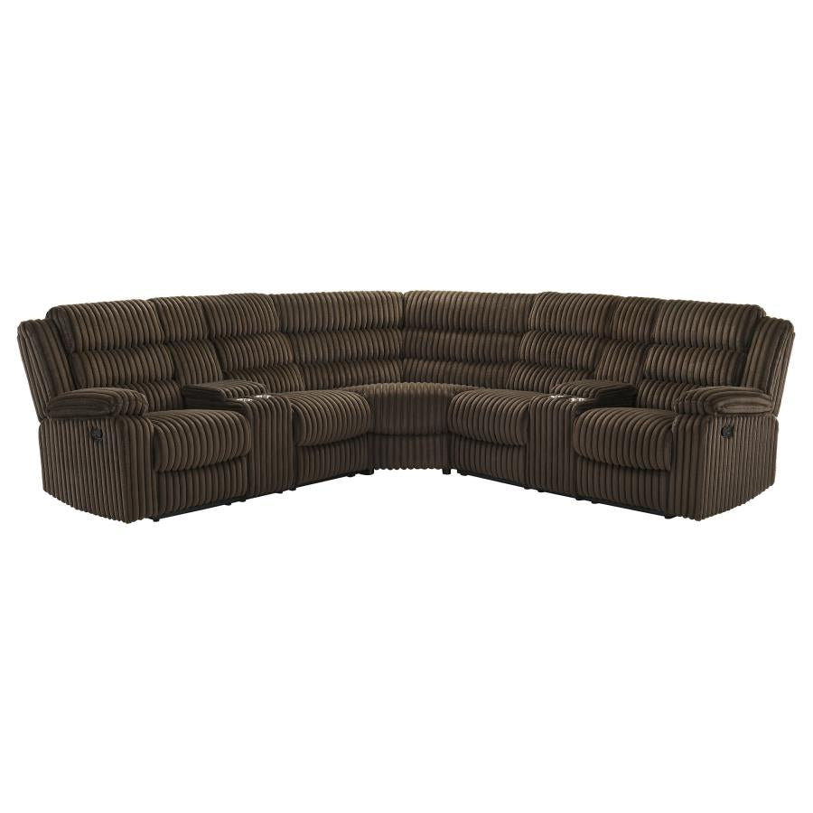 Atkinson Upholstered Reclining Sectional Sofa Chocolate-zoom-5