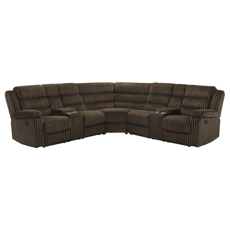 Atkinson Upholstered Reclining Sectional Sofa Chocolate-zoom-