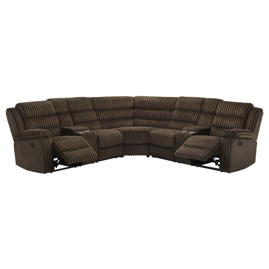 Atkinson Upholstered Reclining Sectional Sofa Chocolate-zoom-1