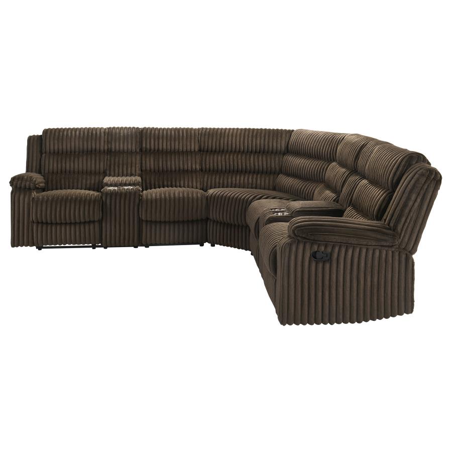 Atkinson Upholstered Reclining Sectional Sofa Chocolate-zoom-6
