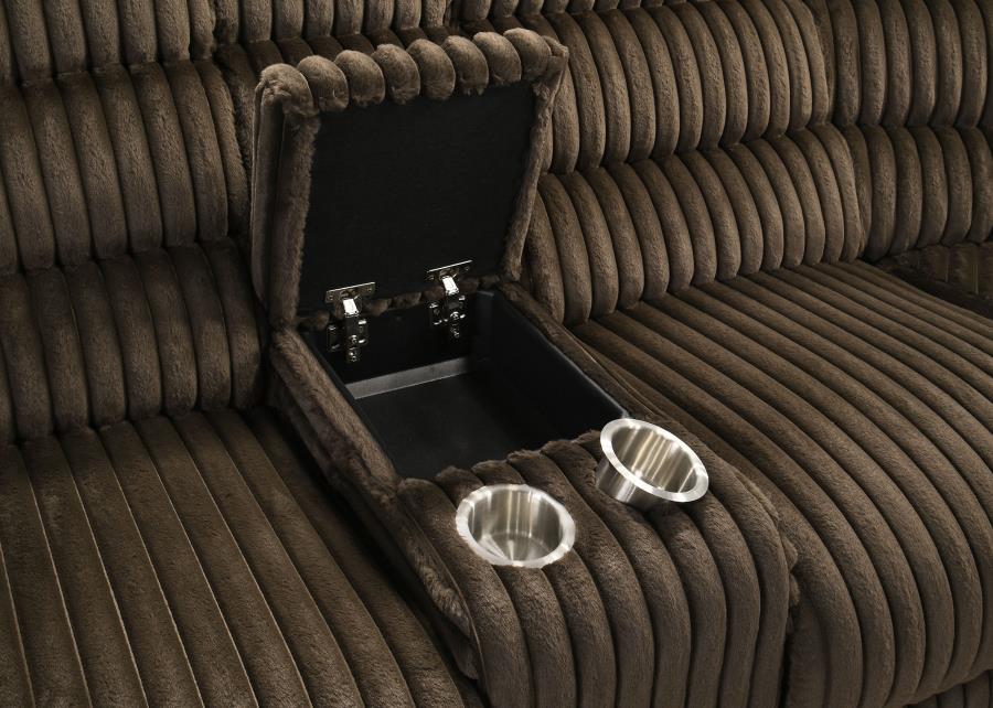 Atkinson Upholstered Reclining Sectional Sofa Chocolate-10