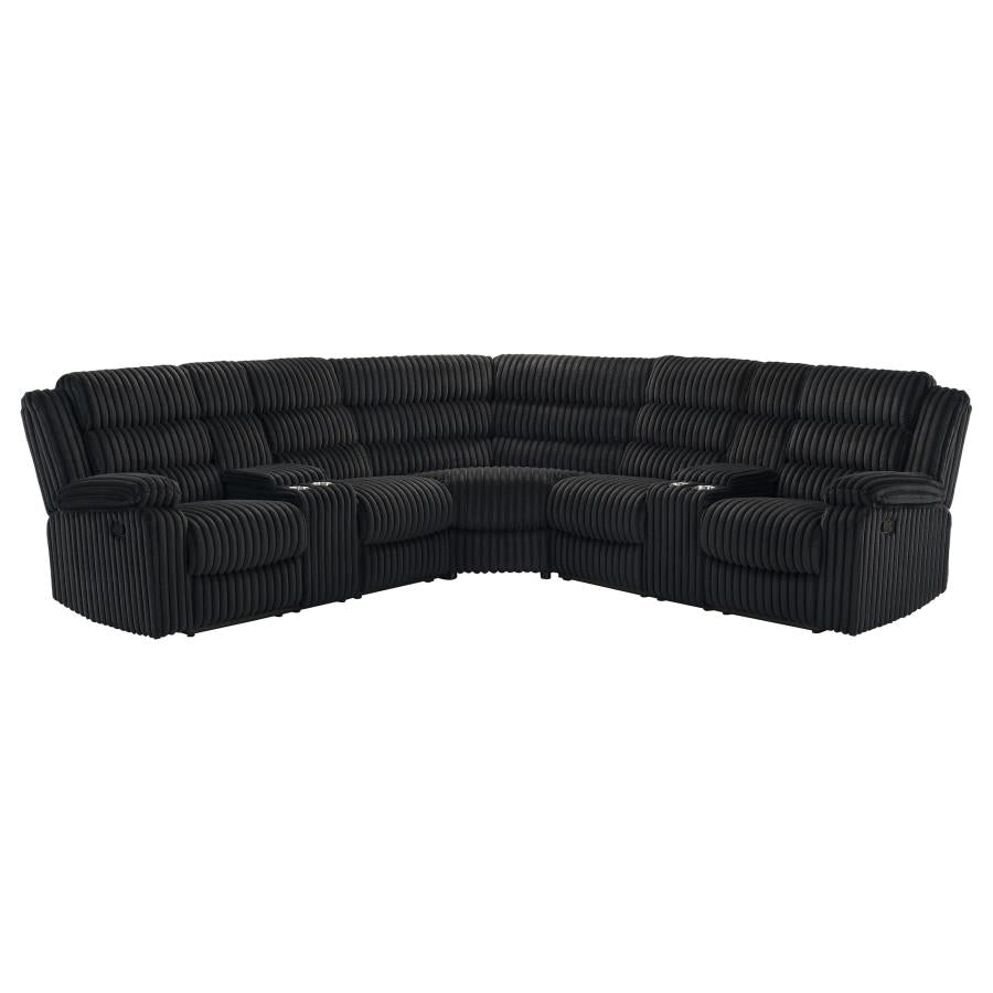 Atkinson Upholstered Reclining Sectional Sofa Black-zoom-5