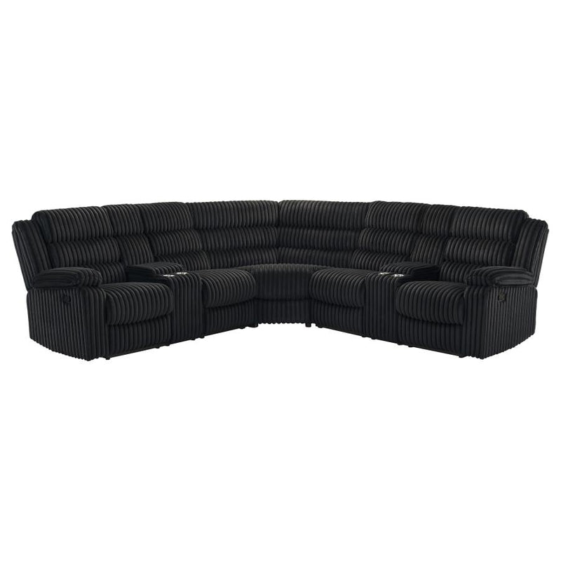 Atkinson Upholstered Reclining Sectional Sofa Black-zoom-