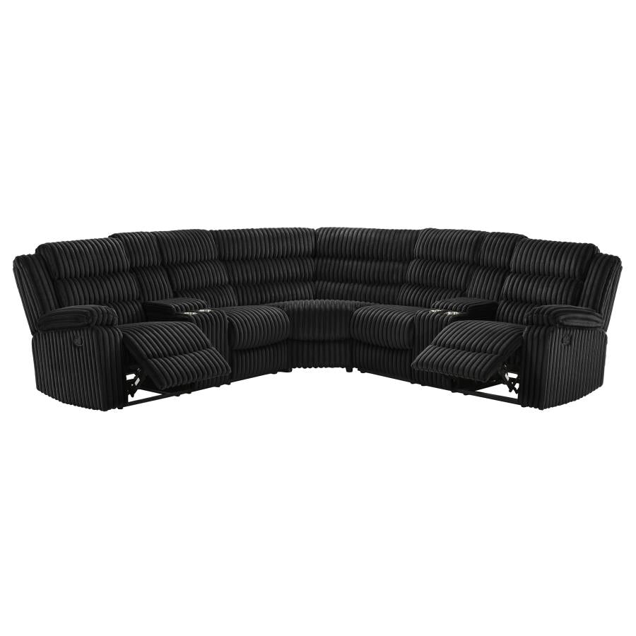 Atkinson Upholstered Reclining Sectional Sofa Black-zoom-1