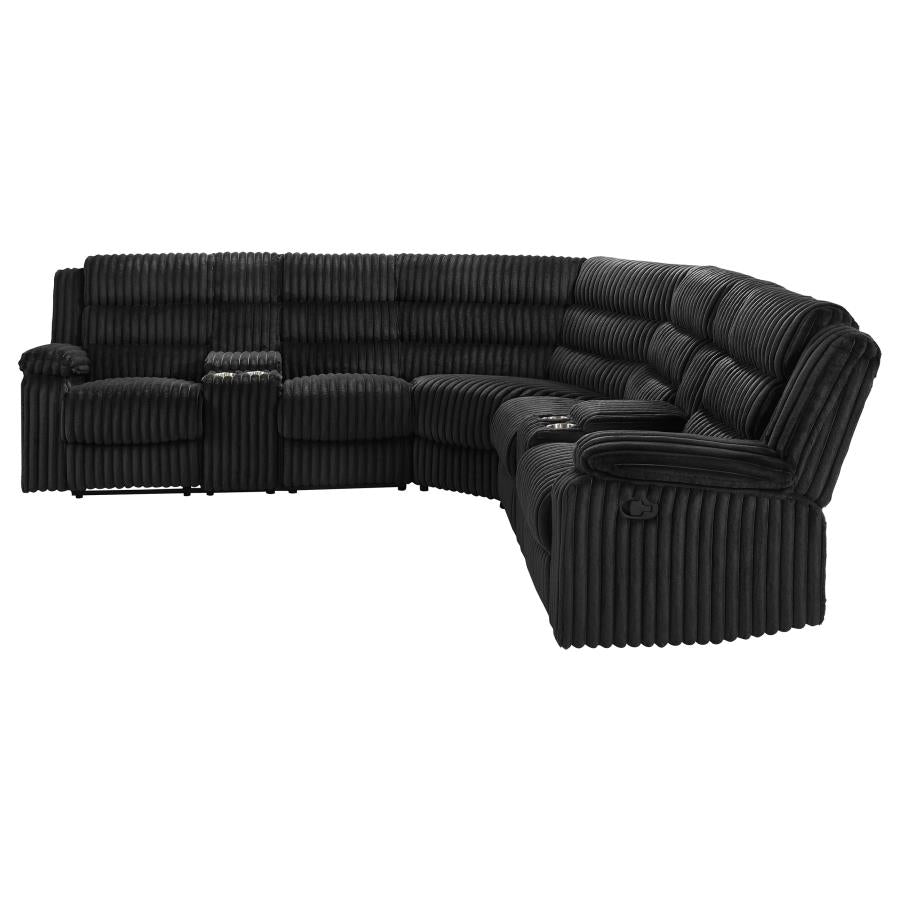 Atkinson Upholstered Reclining Sectional Sofa Black-6