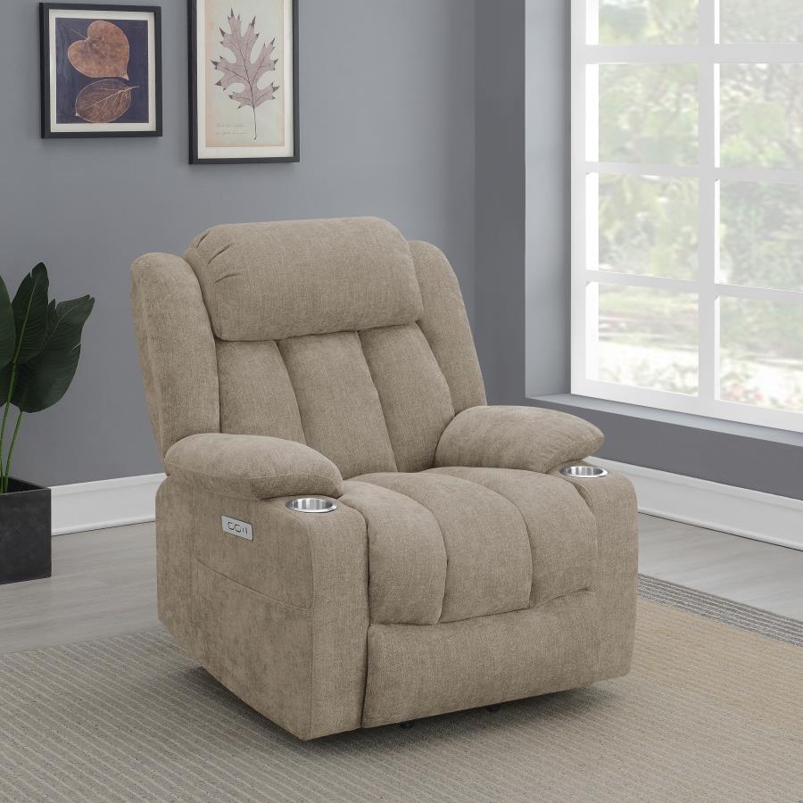 Houston Upholstered Power Lift Recliner Chair Camel-zoom-2