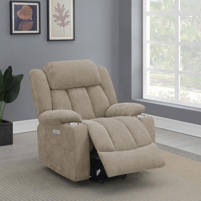 Houston Upholstered Power Lift Recliner Chair Camel-zoom-