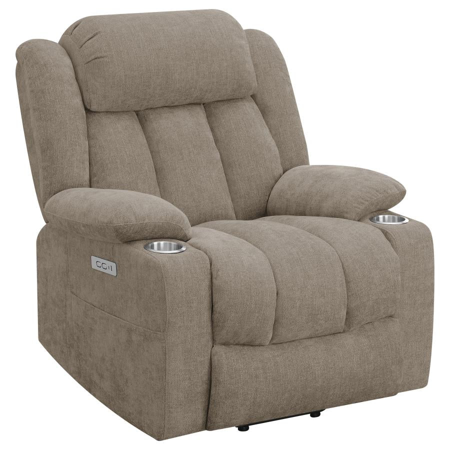 Houston Upholstered Power Lift Recliner Chair Camel-1