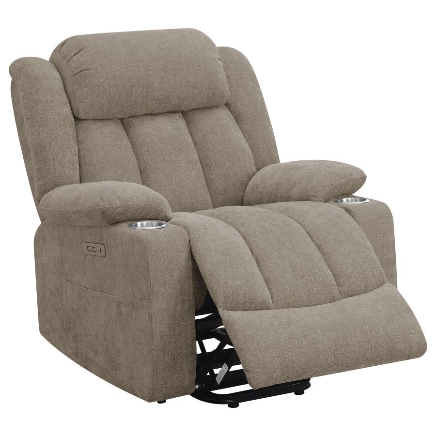 Houston Upholstered Power Lift Recliner Chair Camel-5