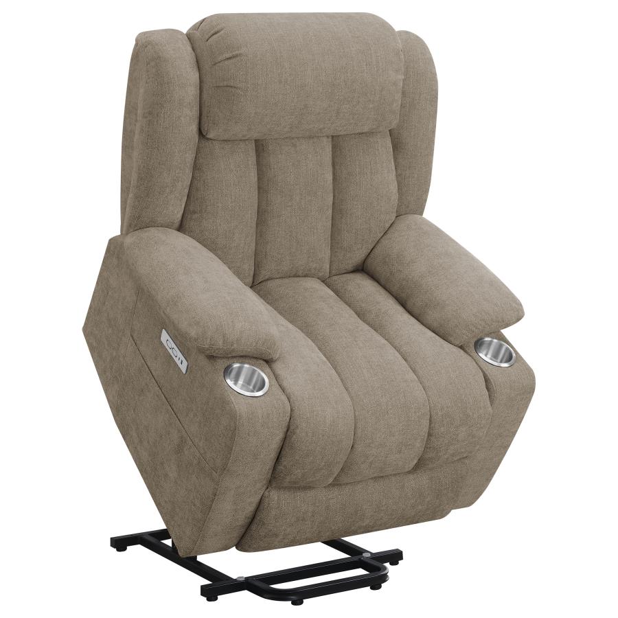 Houston Upholstered Power Lift Recliner Chair Camel-zoom-6