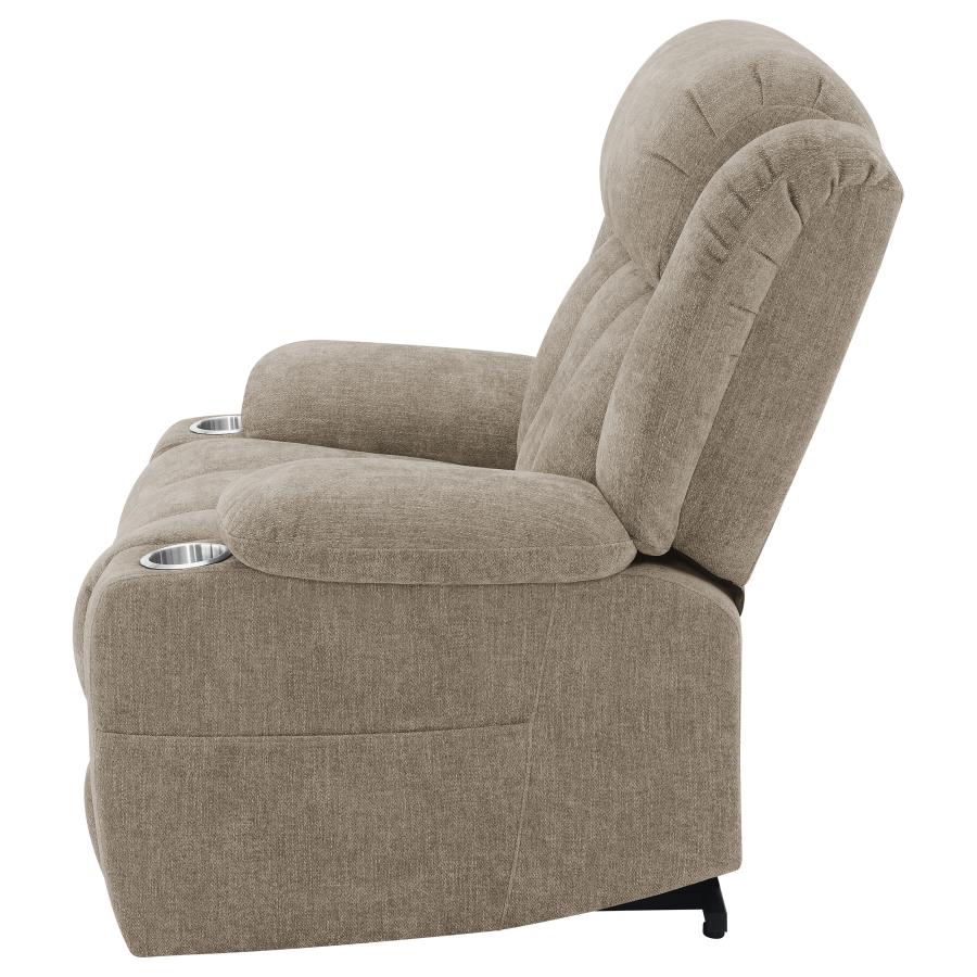 Houston Upholstered Power Lift Recliner Chair Camel-9