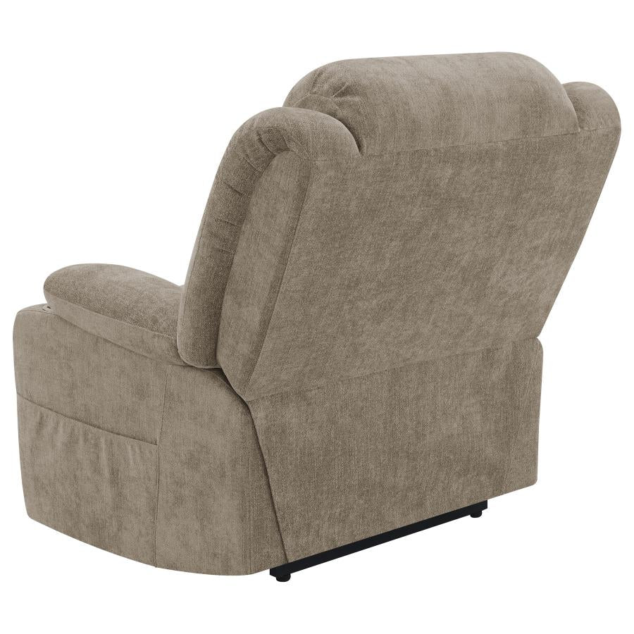 Houston Upholstered Power Lift Recliner Chair Camel-10