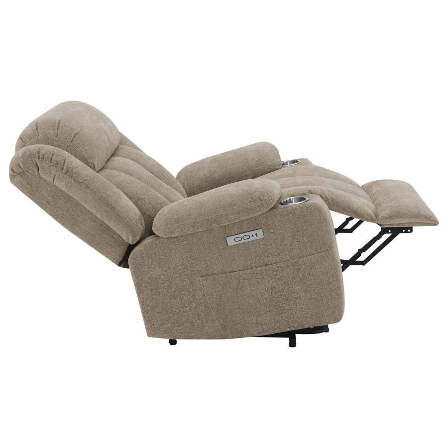 Houston Upholstered Power Lift Recliner Chair Camel-13