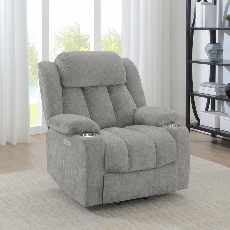 Houston Upholstered Power Lift Recliner Grey-zoom-
