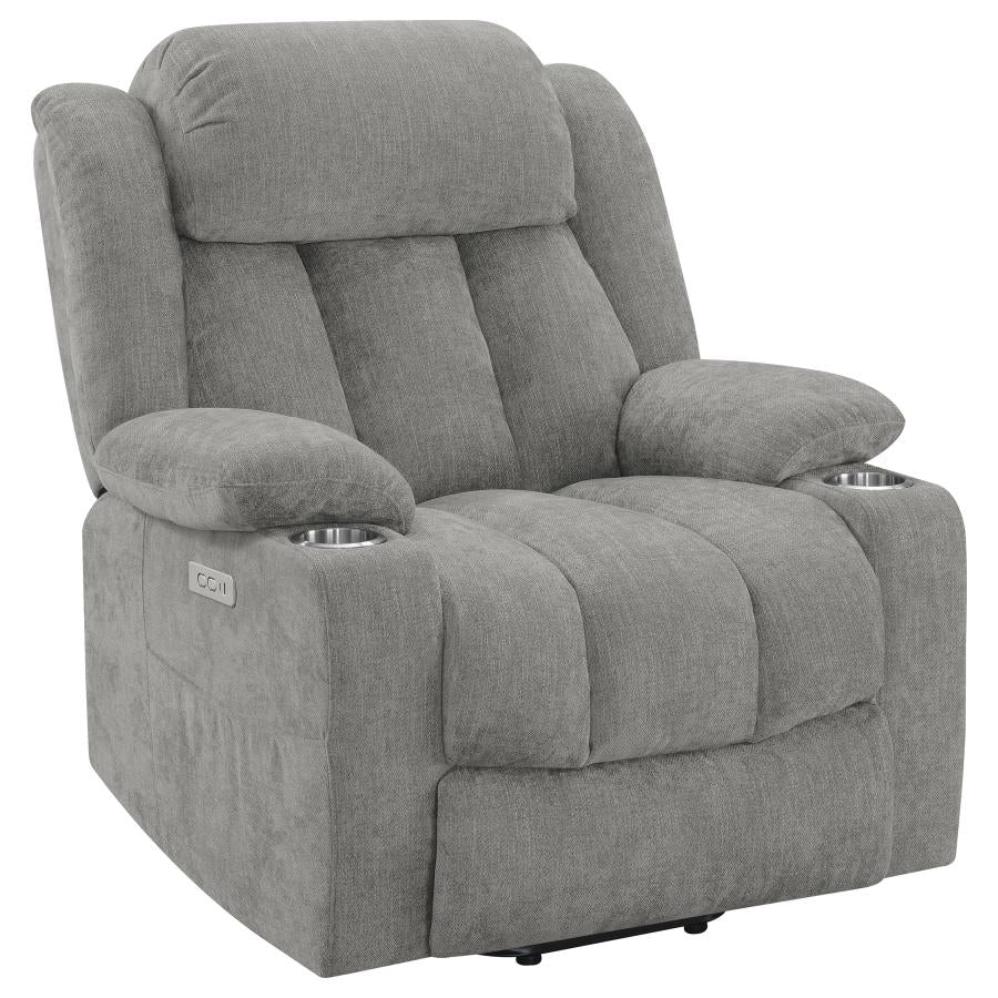 Houston Upholstered Power Lift Recliner Grey-1