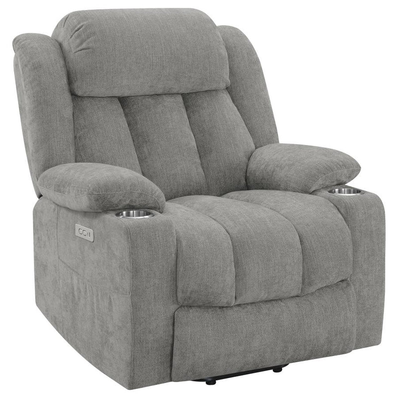 Houston Upholstered Power Lift Recliner Grey-zoom-