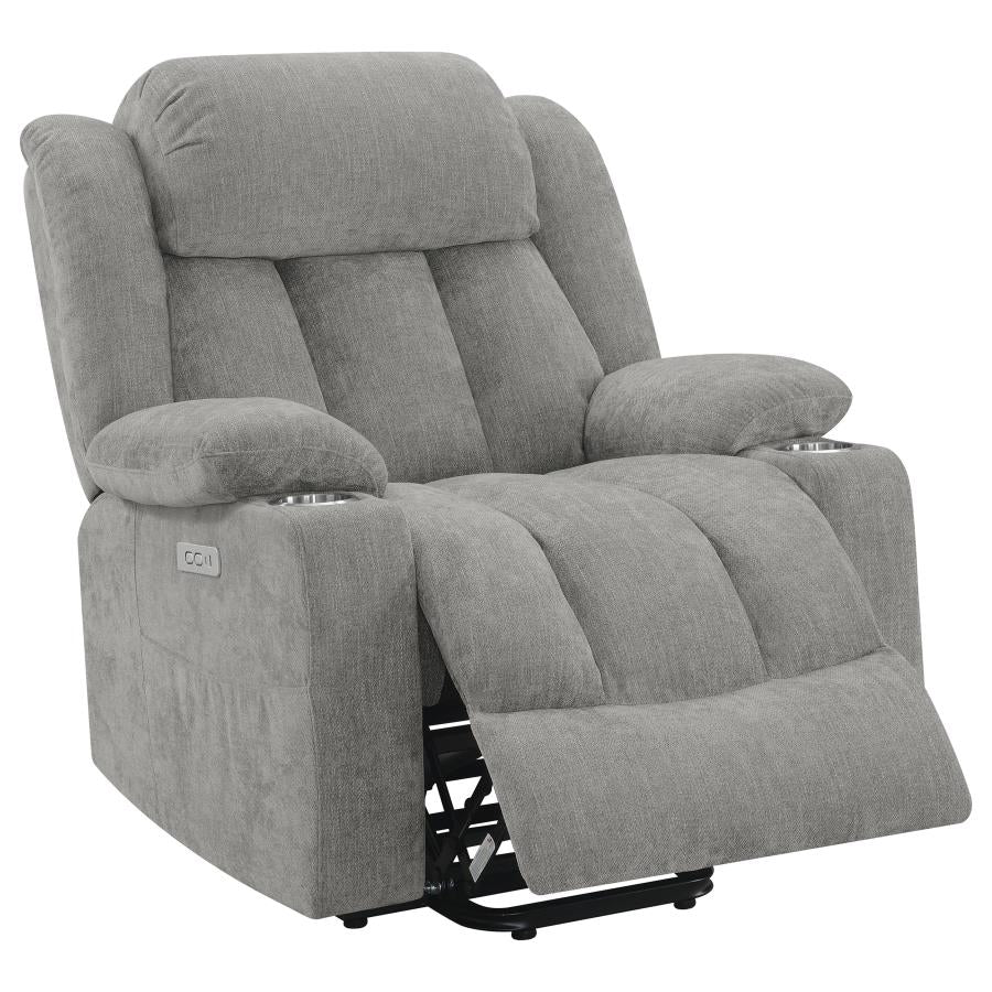 Houston Upholstered Power Lift Recliner Grey-zoom-5