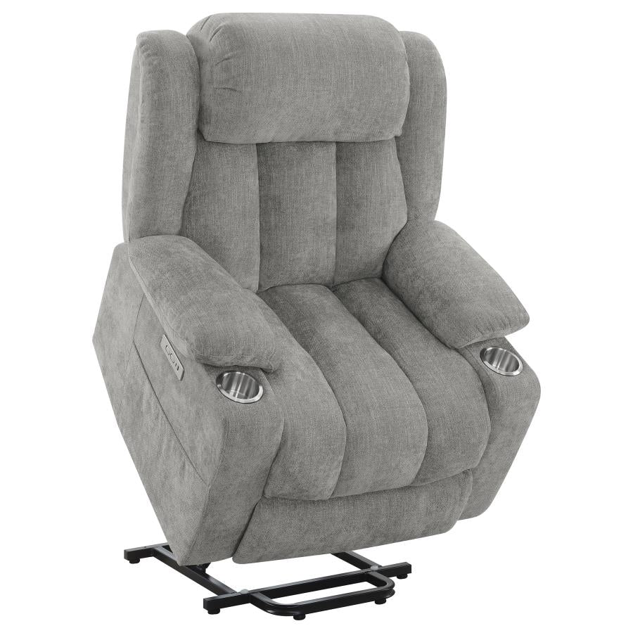Houston Upholstered Power Lift Recliner Grey-6