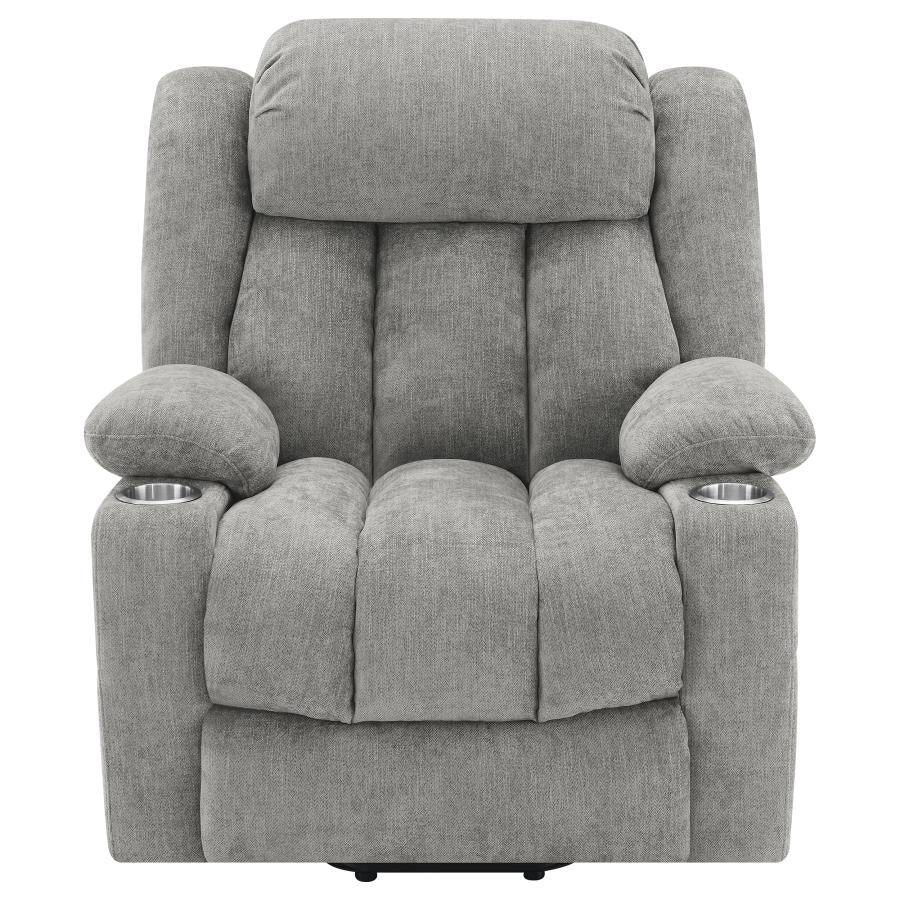 Houston Upholstered Power Lift Recliner Grey-7
