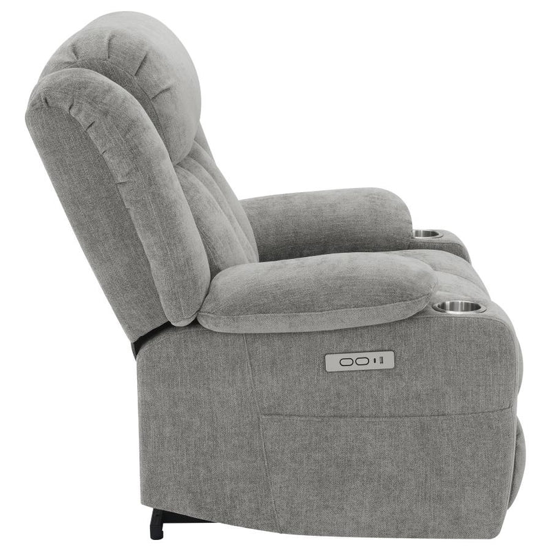 Houston Upholstered Power Lift Recliner Grey-zoom-