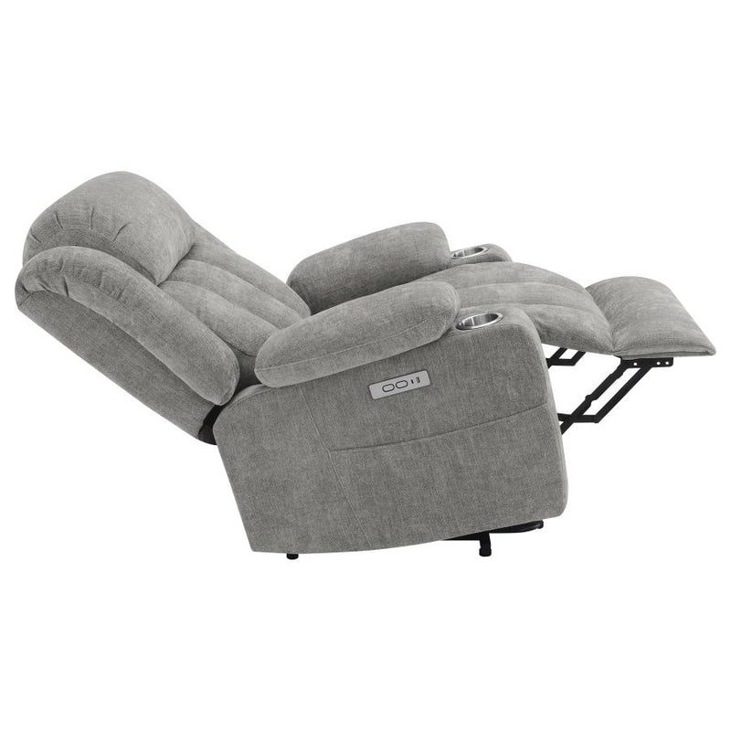 Houston Upholstered Power Lift Recliner Grey-zoom-