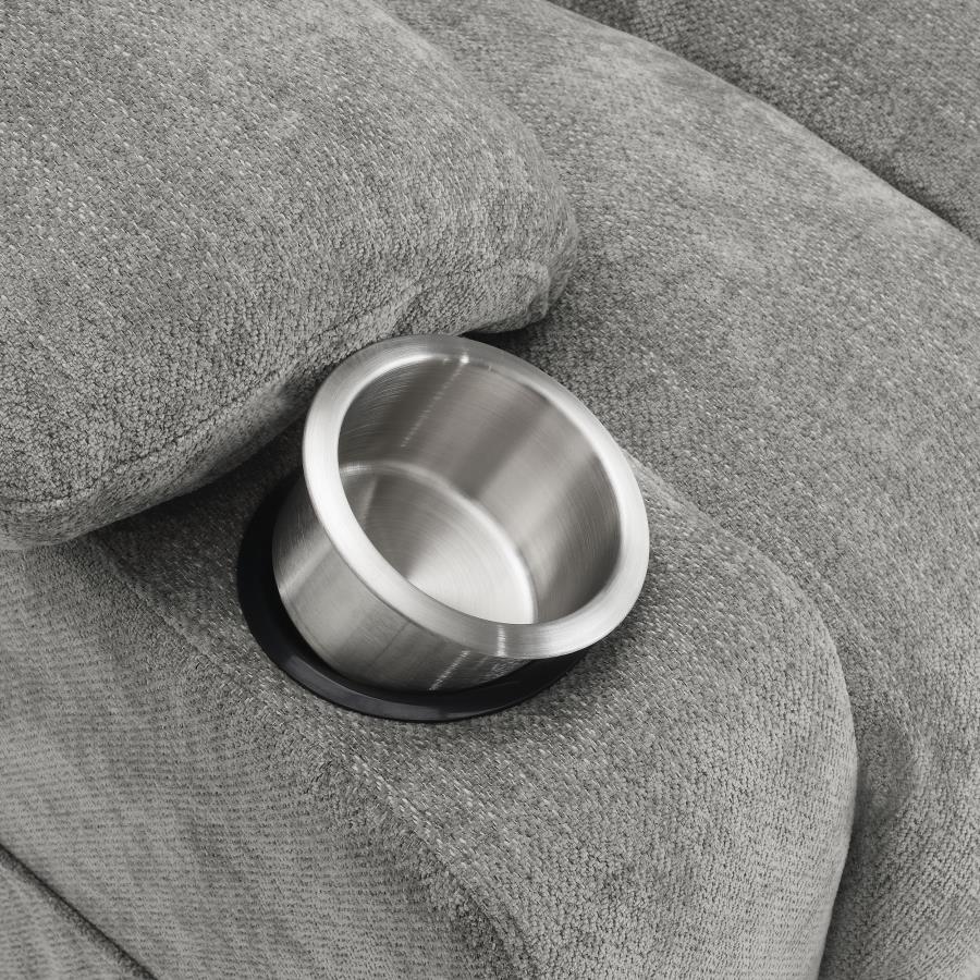 Houston Upholstered Power Lift Recliner Grey-14