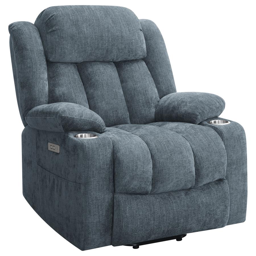 Houston Upholstered Power Lift Recliner Slate Blue-zoom-1