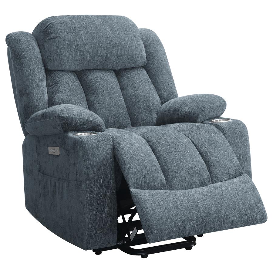 Houston Upholstered Power Lift Recliner Slate Blue-5