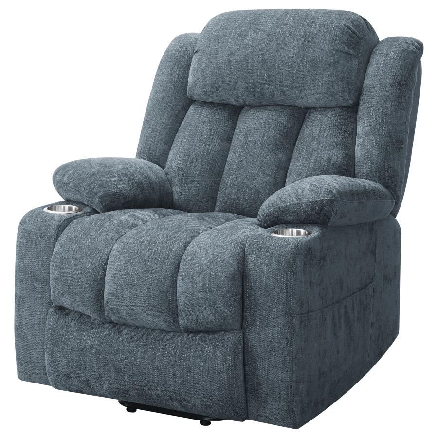 Houston Upholstered Power Lift Recliner Slate Blue-8