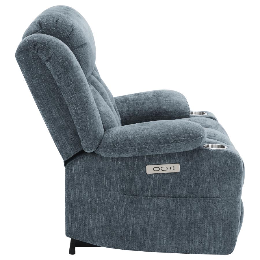 Houston Upholstered Power Lift Recliner Slate Blue-12