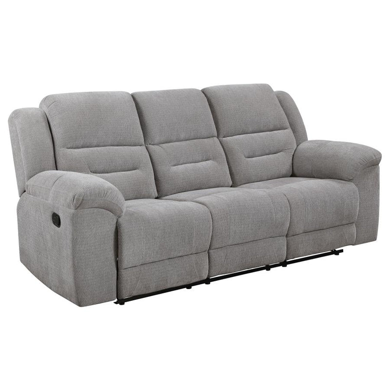 Gilson 2-piece Chenille Upholstered Reclining Sofa Set Grey-zoom-