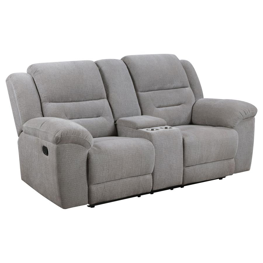 Gilson 2-piece Chenille Upholstered Reclining Sofa Set Grey-8