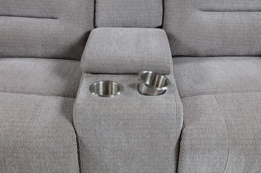 Gilson 2-piece Chenille Upholstered Reclining Sofa Set Grey-zoom-12