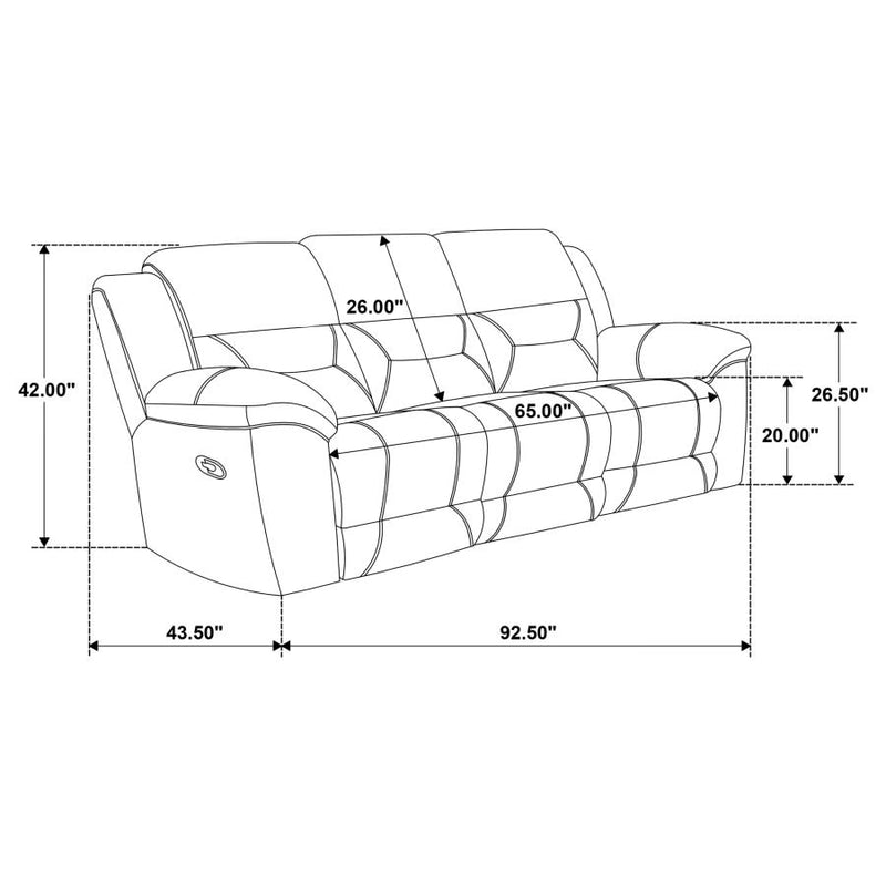 Gilson 2-piece Chenille Upholstered Reclining Sofa Set Grey-zoom-