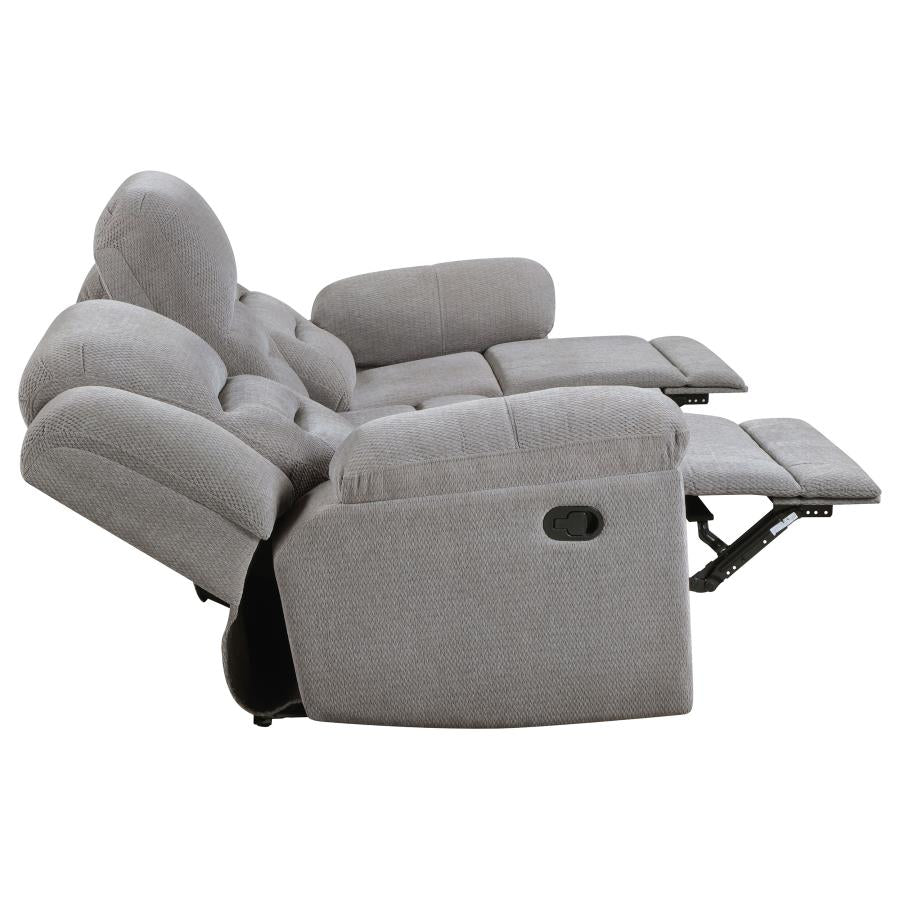 Gilson 3-piece Chenille Upholstered Reclining Sofa Set Grey-zoom-6