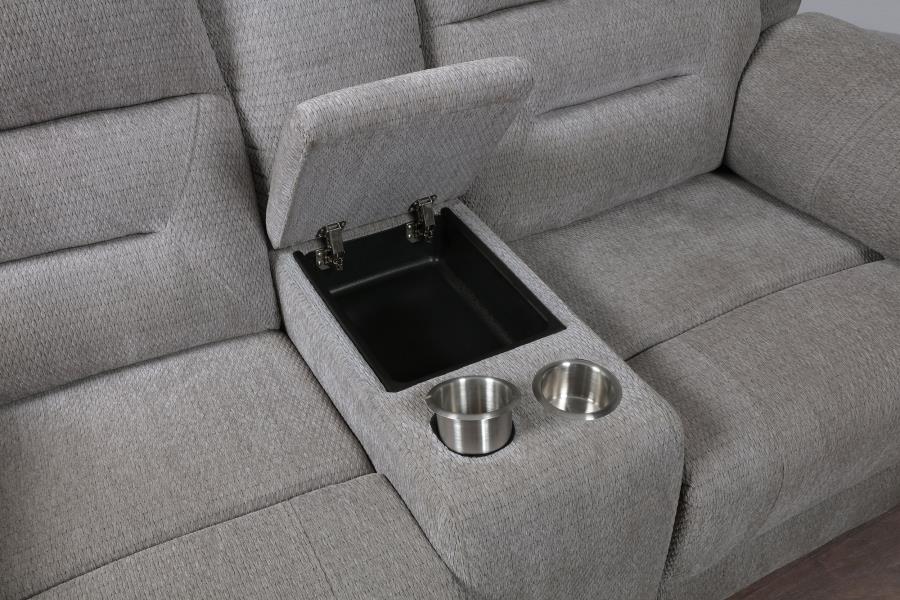 Gilson 3-piece Chenille Upholstered Reclining Sofa Set Grey-13