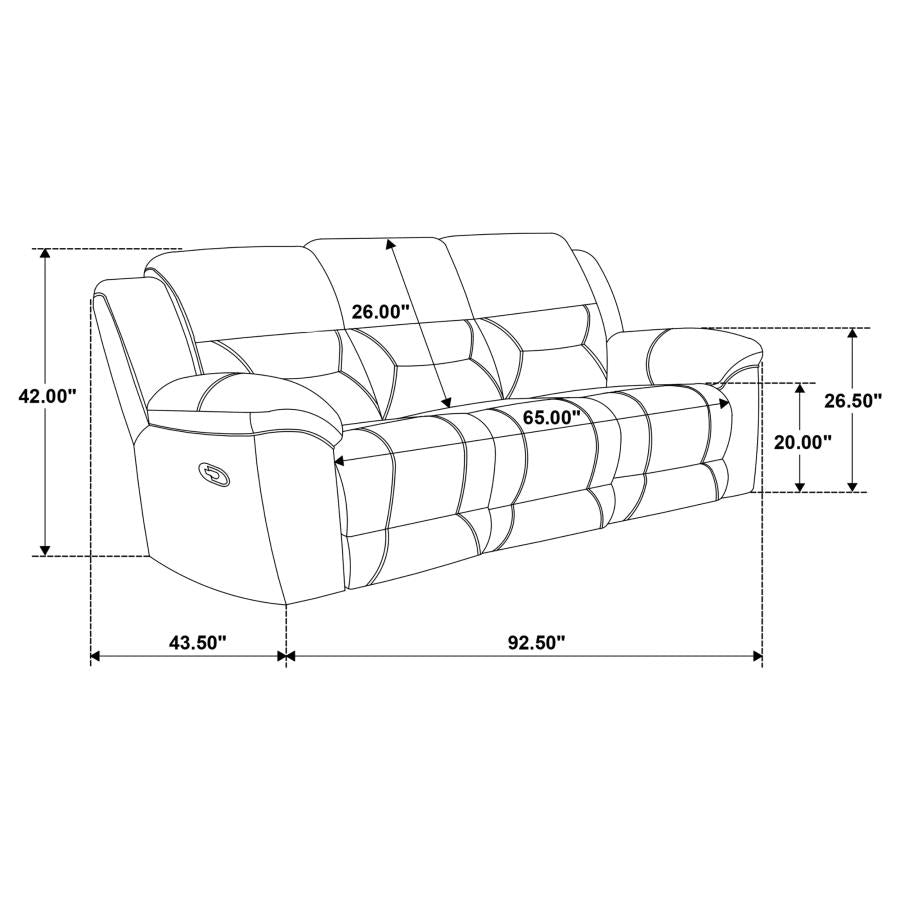 Gilson 3-piece Chenille Upholstered Reclining Sofa Set Grey-zoom-16