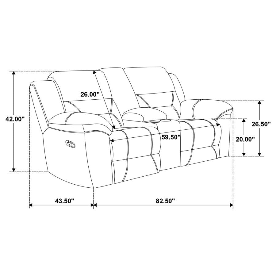 Gilson 3-piece Chenille Upholstered Reclining Sofa Set Grey-zoom-17