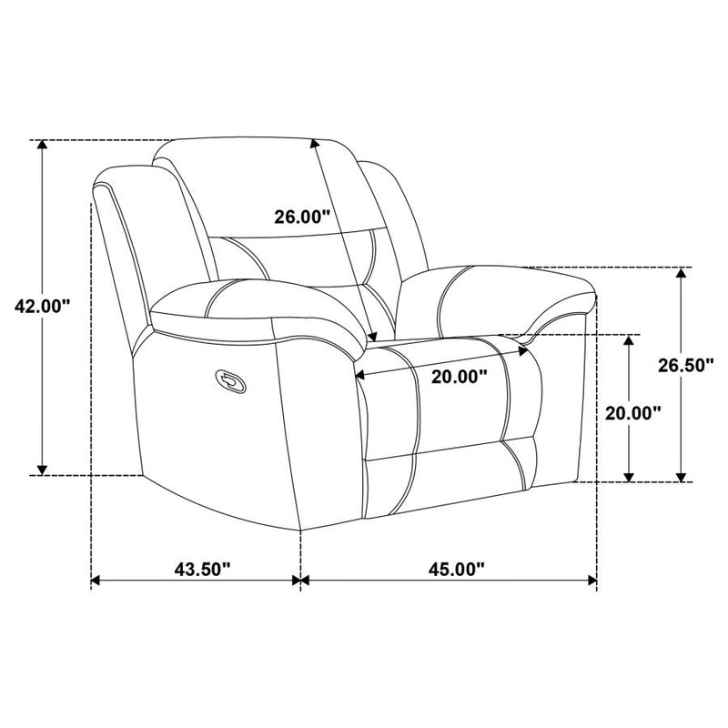 Gilson 3-piece Chenille Upholstered Reclining Sofa Set Grey-zoom-