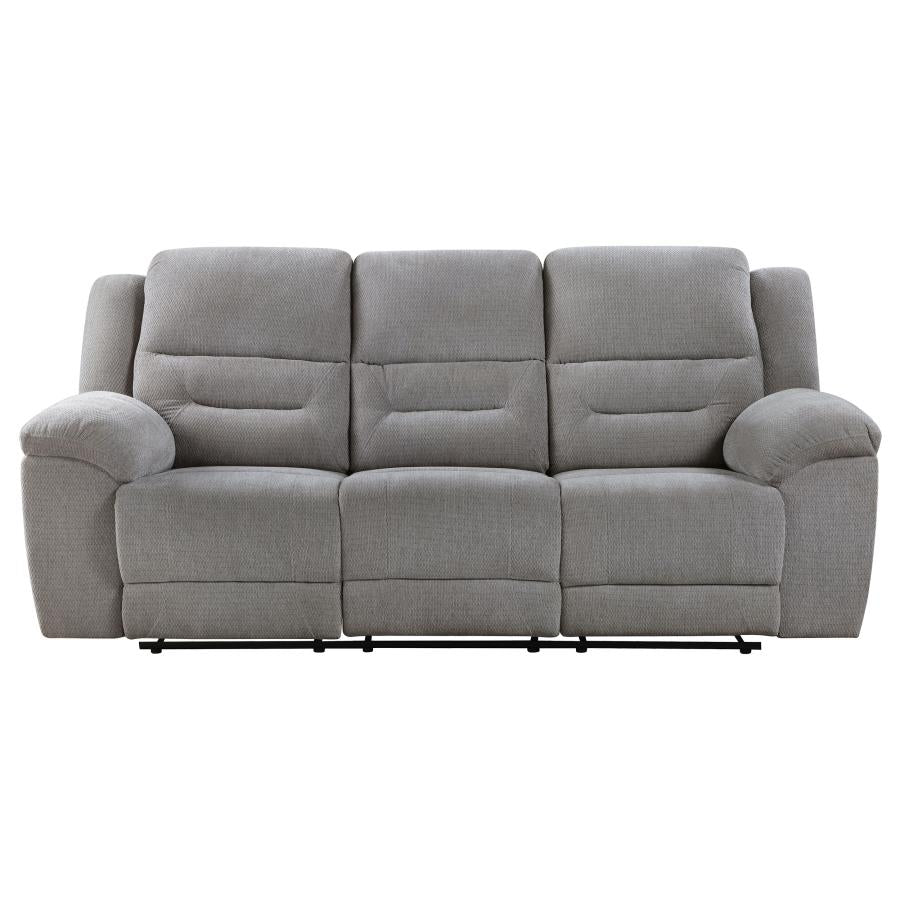 Gilson Chenille Upholstered Reclining Sofa Grey-5